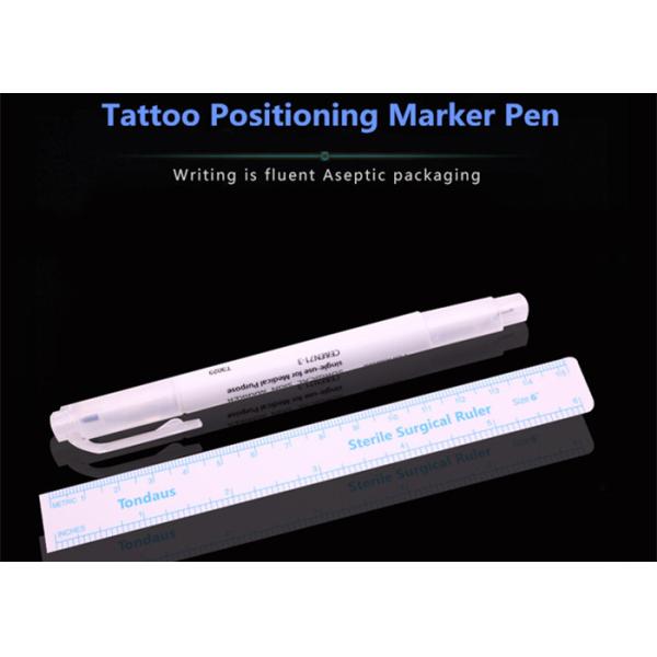 Double Use Permanent Tattoo Pen , Microblading Tattoo Pen With Measuring Soft Ruler