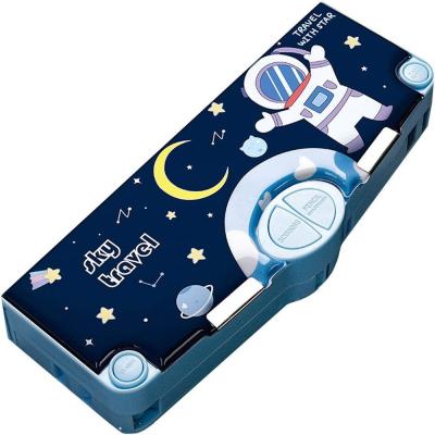 Multifunction Magnetic Pencil Case With 2 Compartments For Students Cartoon Pattern