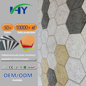 Hexagon Acoustic Panels Recyclable PET Flame Retardant For Commercial Use