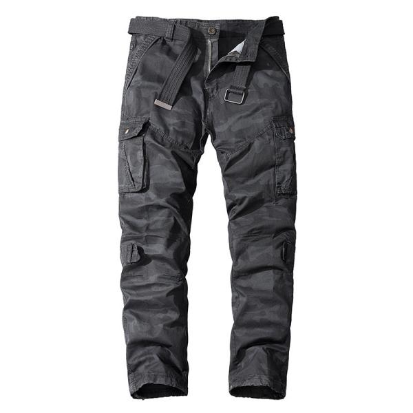 Men's Multi-Pocket Camouflage Overalls in Pure Cotton with Mid Waist and Straight Fit