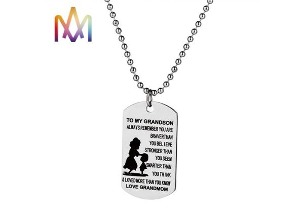 2.5mm Thickness Waterproof Engraved Pendant Necklace