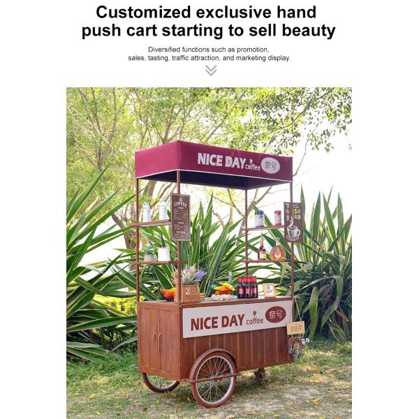 Hand Push Coffee Bicycle  New Design Tricycle Cart for Mobile Cafe