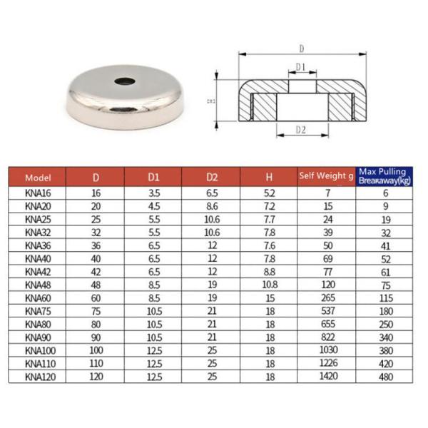 High Pulling Force Countersunk Neodymium Disc Magnets N52 with Composite NdFeB Material