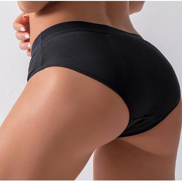 Mid Waist Bamboo Menstrual Underwear Washable 4 Layer Reusable Sanitary Panties