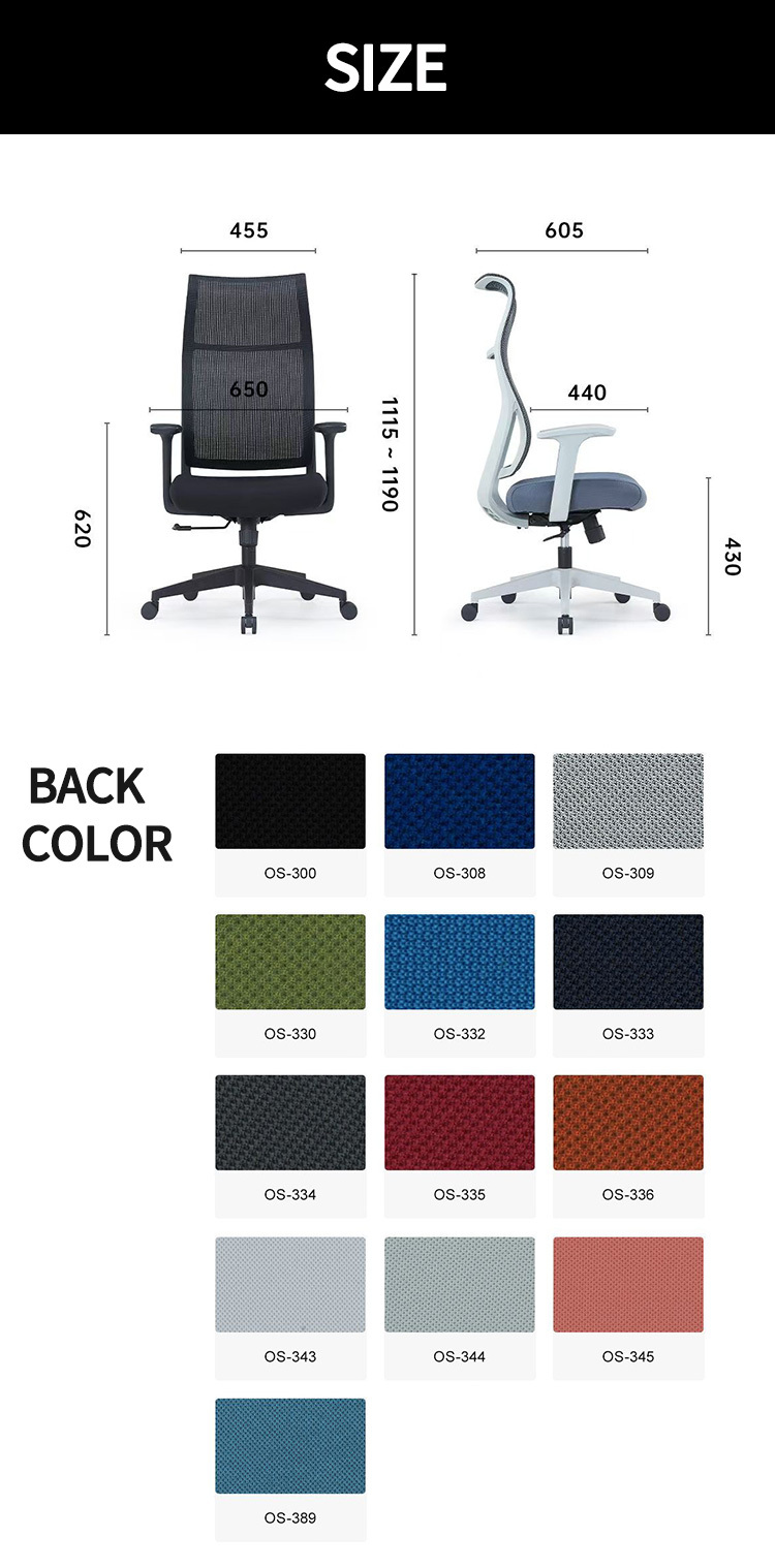 Breathable Mesh Office Chair with 7.5cm Molded Foam Seat and 22±2 Degree Reclining Backrest