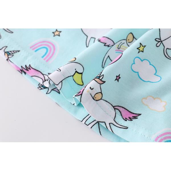 Summer Children's Clothing Cotton Fabric Dresses with Unicorn Printing Custom Wholesale Middle and Big Kids