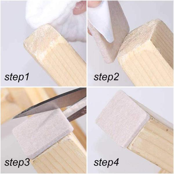 Furniture Wood Floor Protectors 5mm 1 Inch Sticky Felt Pads