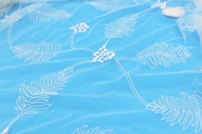 Mesh Allover Leaf Lace Fabric com o solúvel em água do poliéster bordado