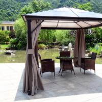 Belvédère en aluminium solide de toit de polycarbonate du jardin 3*4