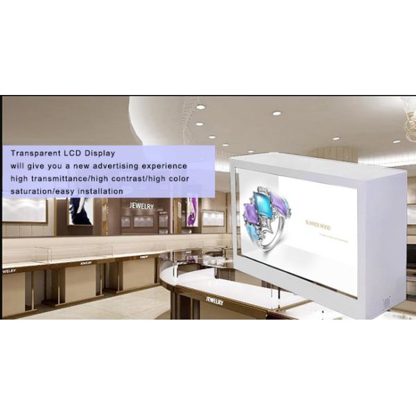 55 Inch interactive advertising Transparent LCD showcase price