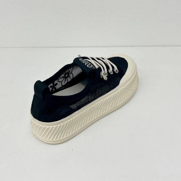 Mid Top Breathable Mesh Sneakers Black Womens Fashion Trainers