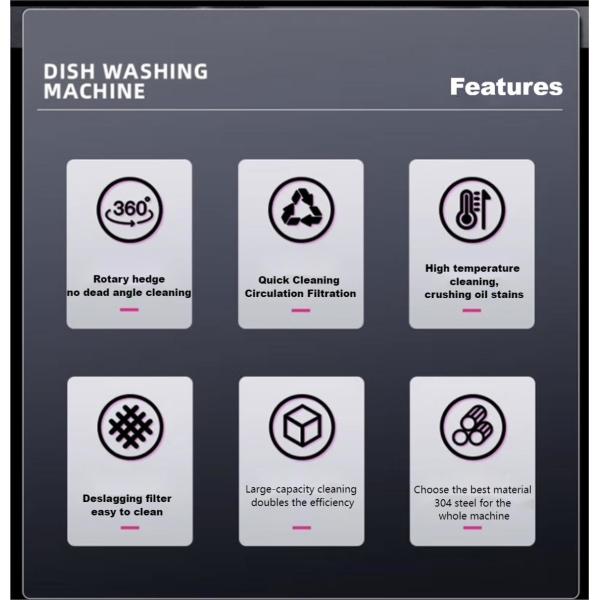 Customized Drawer Dishwasher Machine Automatic Uncovery Dish Washing