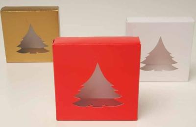 Material de papel descartável de empacotamento das caixas do Natal do papel da janela do espaço livre do PVC