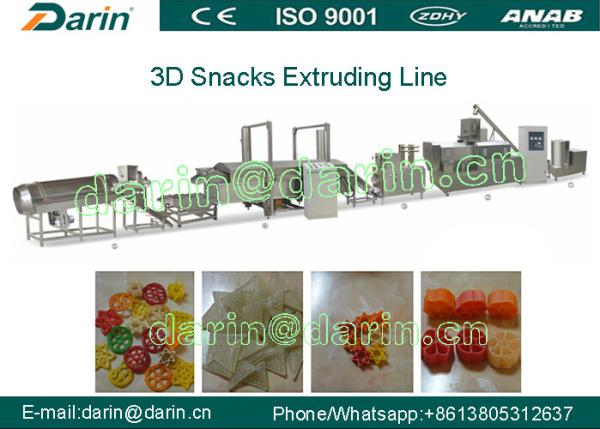 Automation Snack Extruder Machine , 3 D Snack Pellets Fryums Making Machine