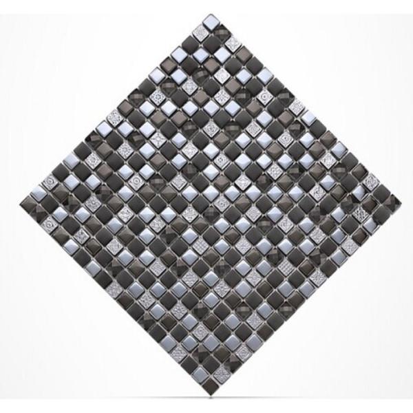 Diamond Crystal Plated Glass Kitchen Backsplash Mosaic Tiles 15 X 15mm