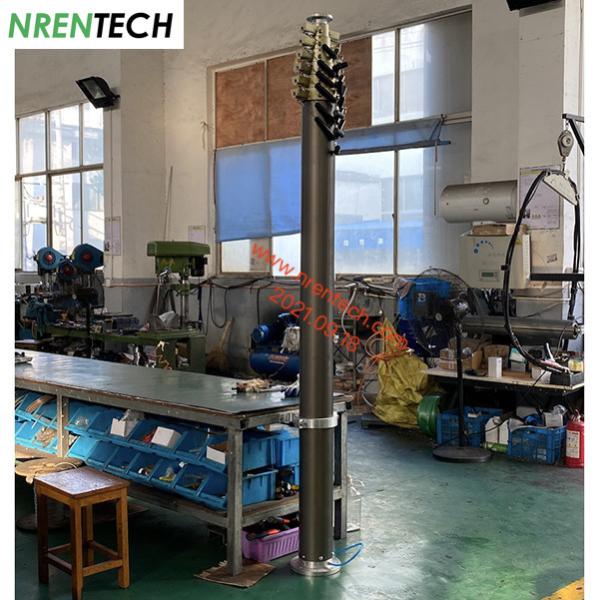 12m aluminum telescoping mast 30kg payloads 2.55m closed height for antenna-pneumatic lifting