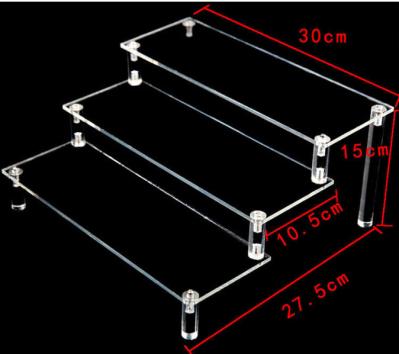 Desktop 3 Layers Acrylic Jewellery Display Stands , Acrylic Display Rack Polished