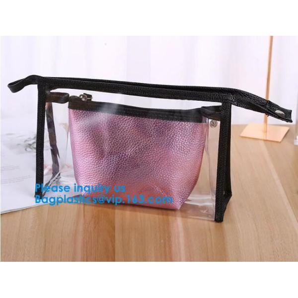 Travel Toiletry Bag Makeup Pouch Durable Carry-On Clear Zipper Small Cosmetics bag Simple Zipper Cosmetic Travel Bag