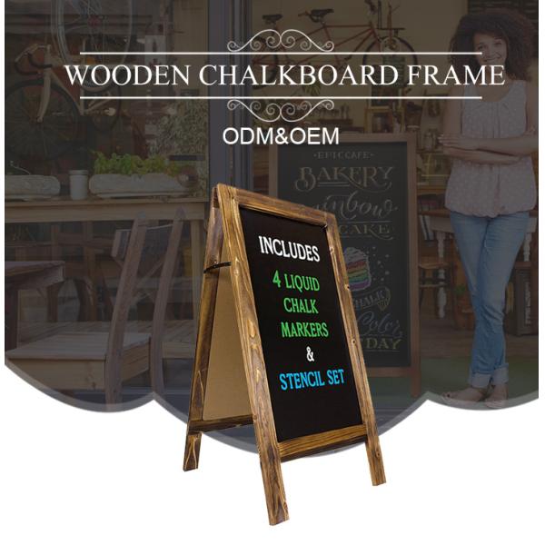 Handcrafted Rustic Wooden Frame Portable Blackboard With Stand Convenient and Portable