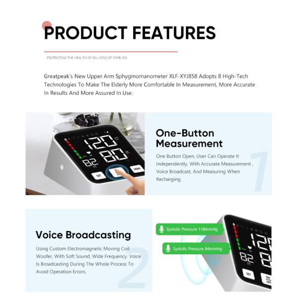 Автоматический метр манометра сфигмоманометра памяти монитора 2*120 кровяного давления руки цифров для измеряя давления