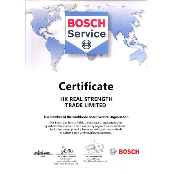 HK REAL STRENGTH TRADE LIMITED Certifications