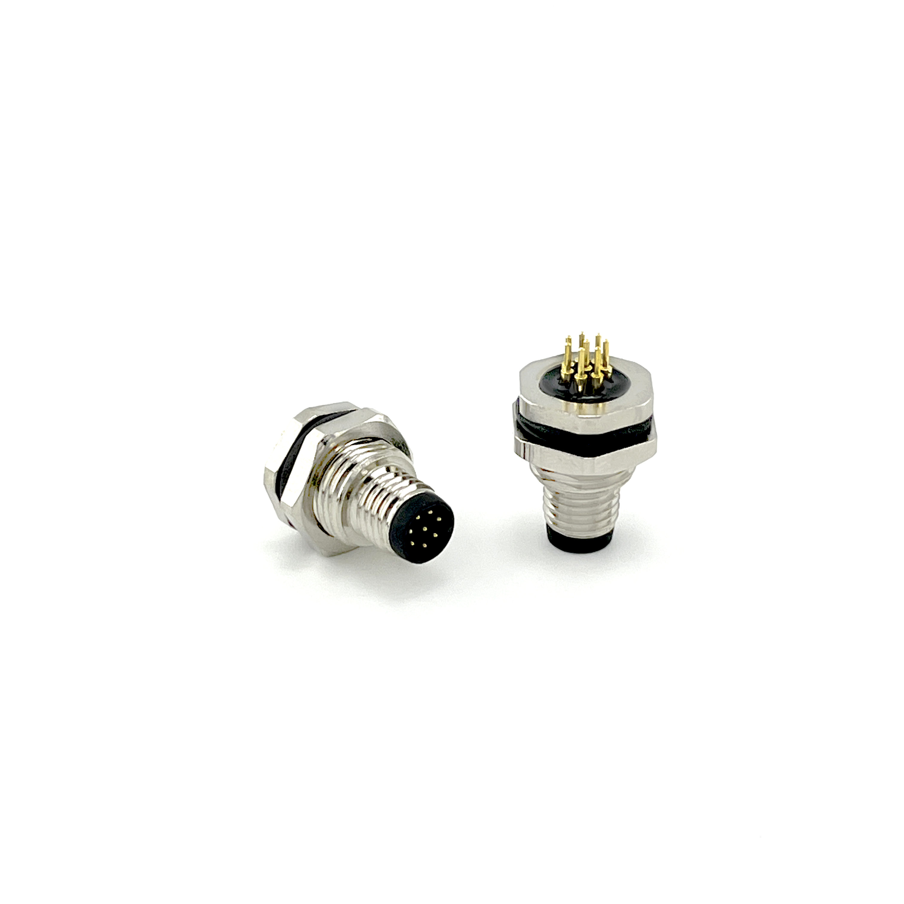 Solder Termination M12 Metal Circular Connector Temperature Resistant For Industrial Applications