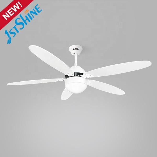 Ventilador de teto LED de motor AC silencioso de 52 polegadas Controle remoto branco 3000K/4500K/6000K CCT