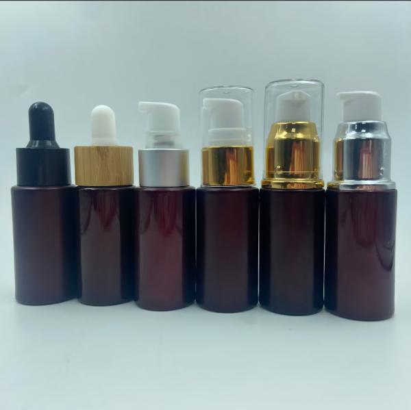 15ml Dark Red Essential Oil Bottle Glass Dropper Bottle Cosmetic Packaging for Serum Oil Customized Logo and Painting OEM