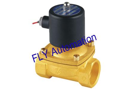 NBR or fluororubber 48V Unid 2 Ways Brass Zinc Alloy Water Solenoid Valves 2W400-40