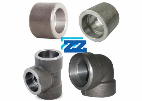 Carbon Steel Socket Weld Pipe Fittings 1 / 8 - 4  Inch Size Round Shape