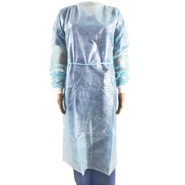 Visitor Isolation Ppe Aami Level2 Protective Hospital Gowns Disposable Gown with Elastic Cuff