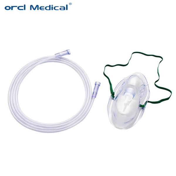 Suministros Médicos Mascarilla de Oxígeno de PVC Desechable Mascarilla de Gas de Oxígeno Ajustable Adecuada para Adultos y Niños