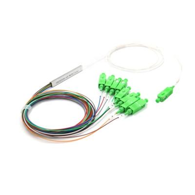 1x8 Fiber PLC Splitter Single Mode SC/APC Blockless Mini Module 900μM 1.5meter