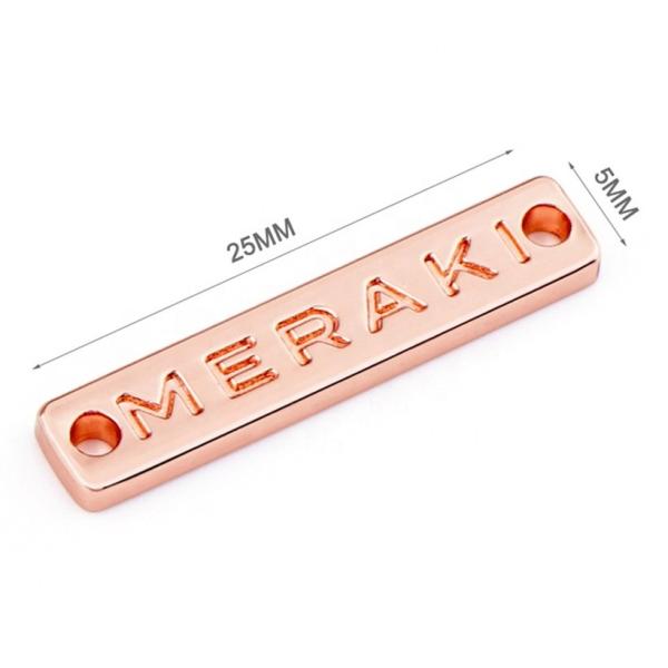 Garment Accessories Customized Metal Clothing Labels Rose Gold Name Tags for Swimwear