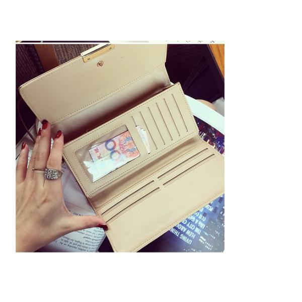 2016 summer sweet new Slim simple long section clutch wallet Ms. Lingge patent leather