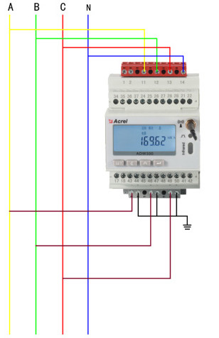 Acrel ADW300/NB energy meter consumption cost Lora three phase wireless energy meter tester