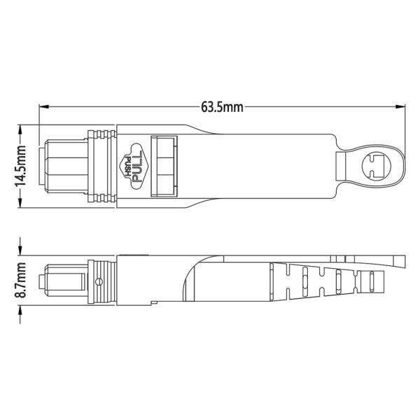 12 гибкий провод полярности b Aqua кабеля мультимодных 50/125 3.0mm LSZH хобота ядра MPO