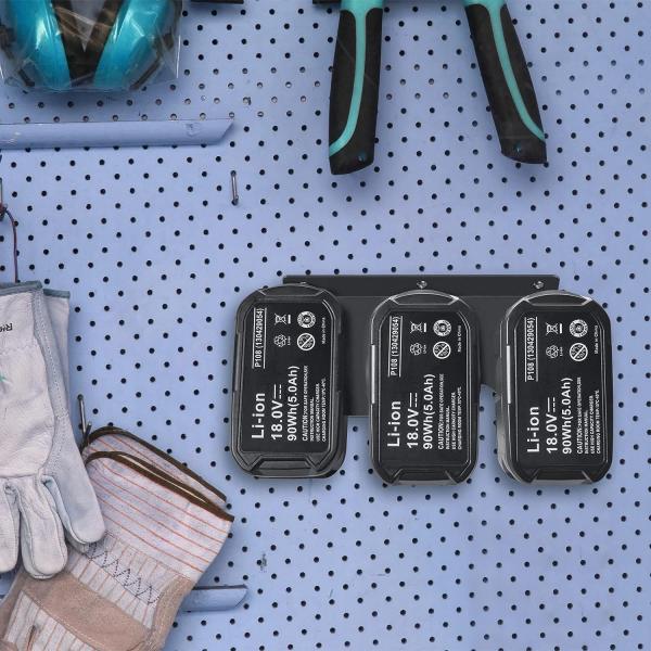 Складка батареи из кованого железа 18В Батарейный держатель Монтаж стеновой стойки с 4 слота 30CM Morden