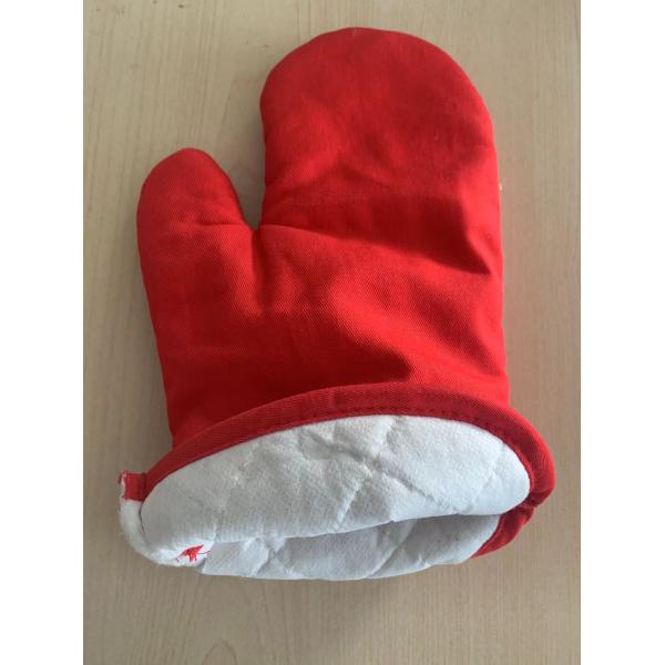 Pure Cotton Fabric Thick Microwave Oven Gloves Red Color Kitchen Accesories