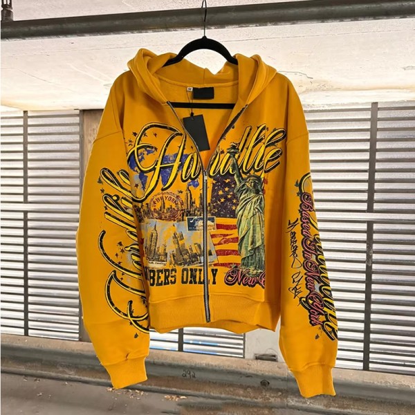 Custom Brand Logo Embroidery Plus Size Loose Fit Streetwear Hoodie