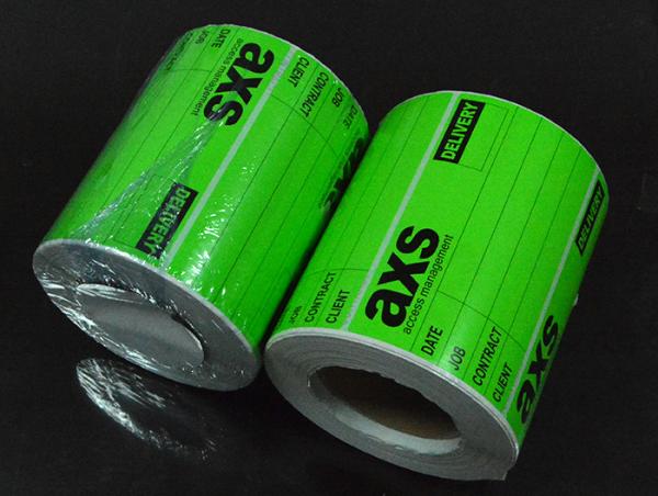 Printing printable writable green flourescent adhesive paper logistics following label roll