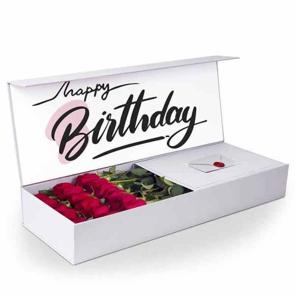 Boîte créative d'emballage de fleur de cadeau de roses d'anniversaire