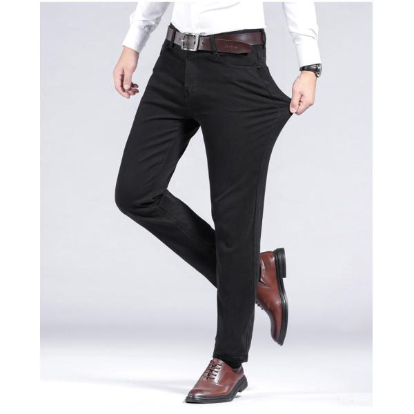 Zipper Fly XMAMLON Stretch Regular Fit Pants Fashion Men's Denim Slim Mid Waist Jeans
