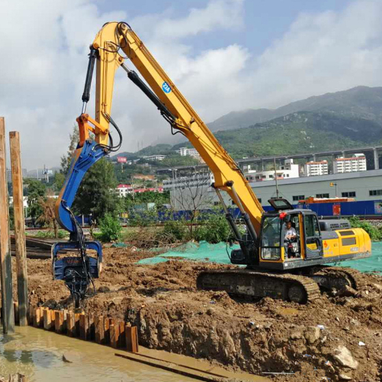 Hydraulic Pile Driver For Excavators - Blue Design With Larsen Steel Sheet Pile Compatibility