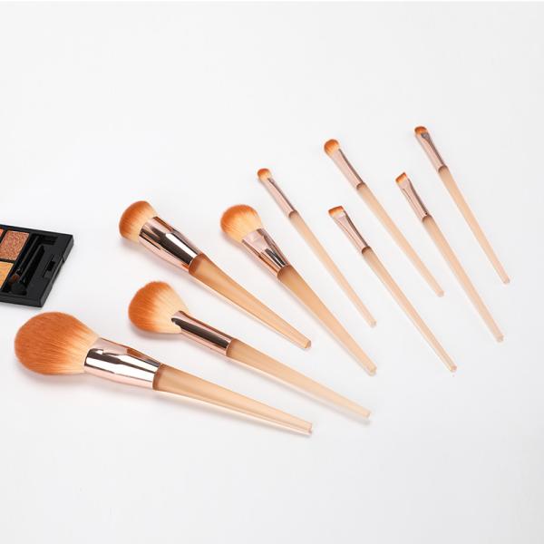 PBT Hair Top Makeup Brush Gift Set With Triangle Shaped Frosted Plastic Handle