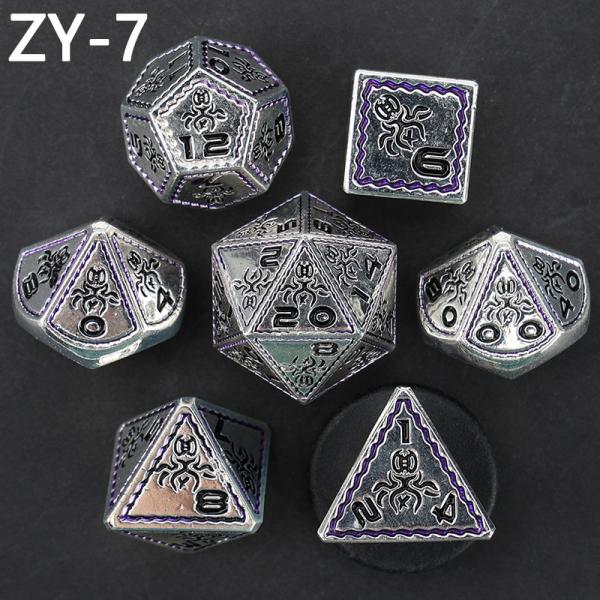 Electroplated Vintage Colored Octopus Metal Dnd Dice Set Dragon and Dragon Chessboard Game Dice