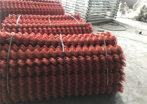 Chain Link Fence mesh 2.5 x 2.5 PVC and PE coated Orange Color Diameter 8gauge/4.00mm