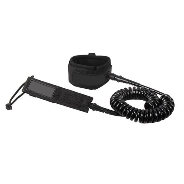 Black Blue TPU 7mm SUP Coil Leash