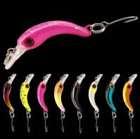 4cm 1,5g Pequeno Minnow isco Micro Objeto Lançamento de gancho único Tipo 8 Cores