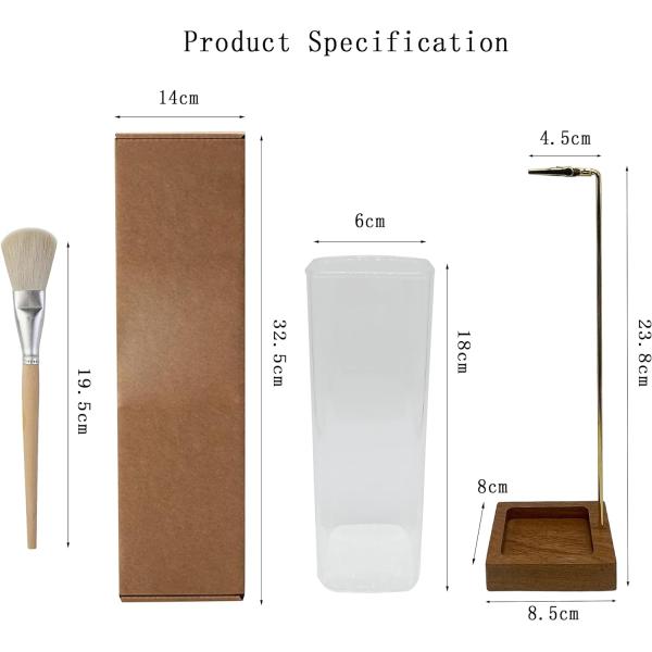 Environmental Wooden Incense Holder with Glass Ash Catcher Anti-Ash Incense Burner